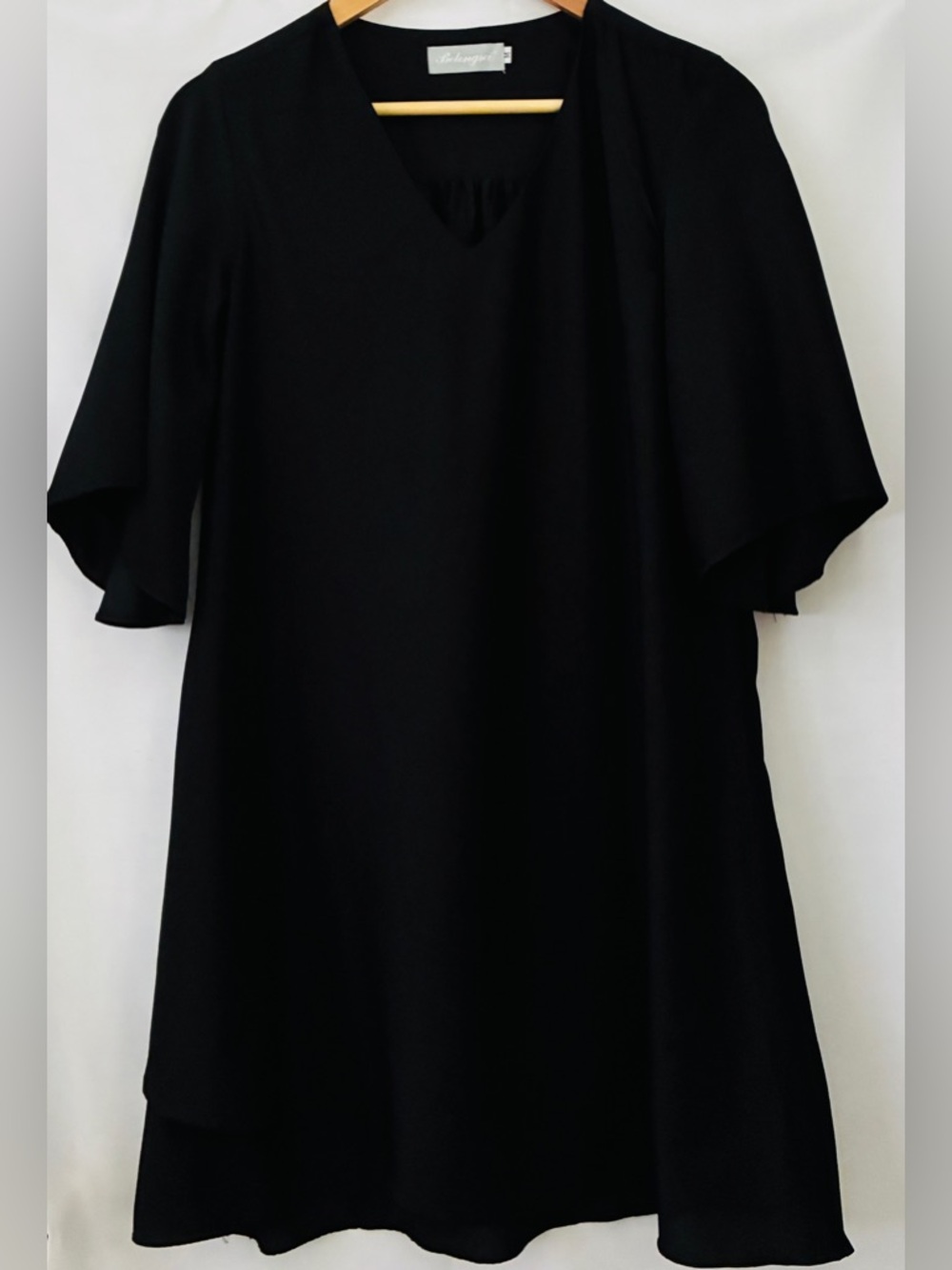 Black Mini Dress with Flutter Sleeves - Elegance Label